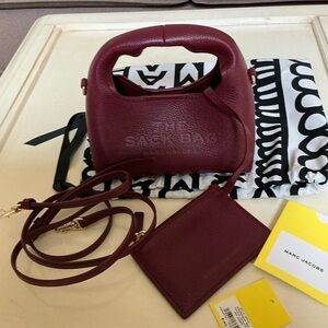 NWT MARC JACOBS THE MIRCO MINI SACK BAG IN CHERRY RED